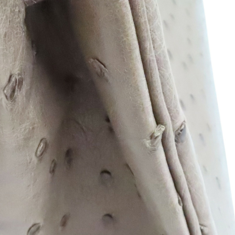 摩絲灰 鴕鳥皮 Birkin 35 柏金包 手提包 口F刻 銀刻【HERMES 愛馬仕】-17