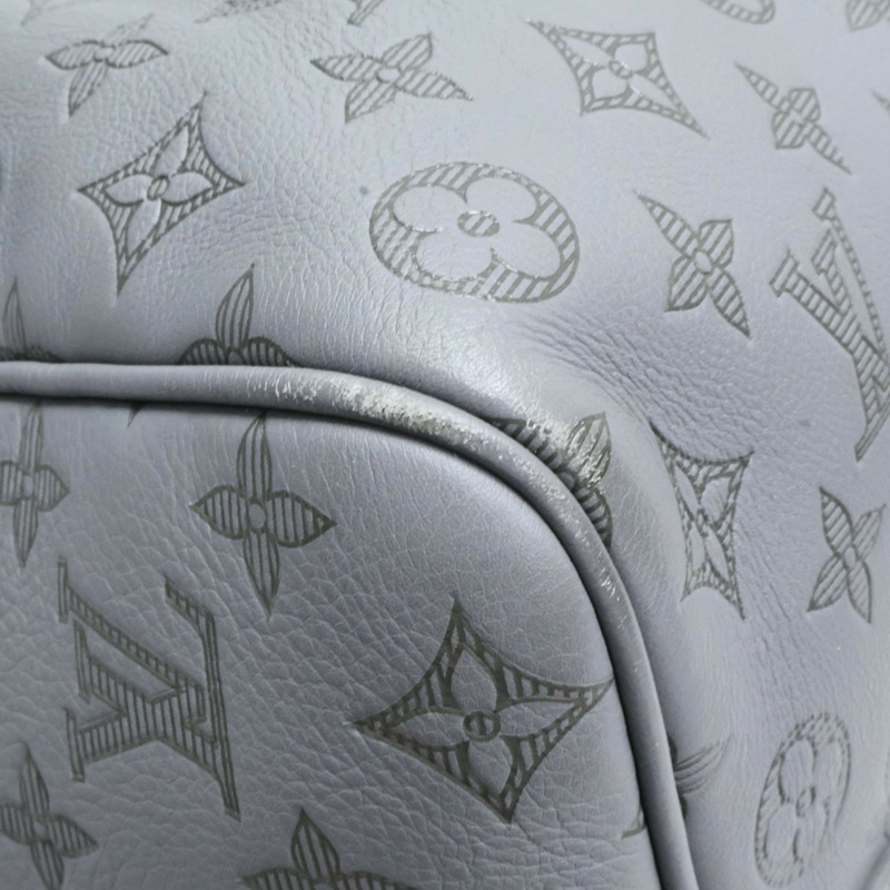 灰色 壓花牛皮 Keepall Bandouliere 50 行李袋 兩用包【LOUIS VUITTON LV 路易威登】 M46117-8
