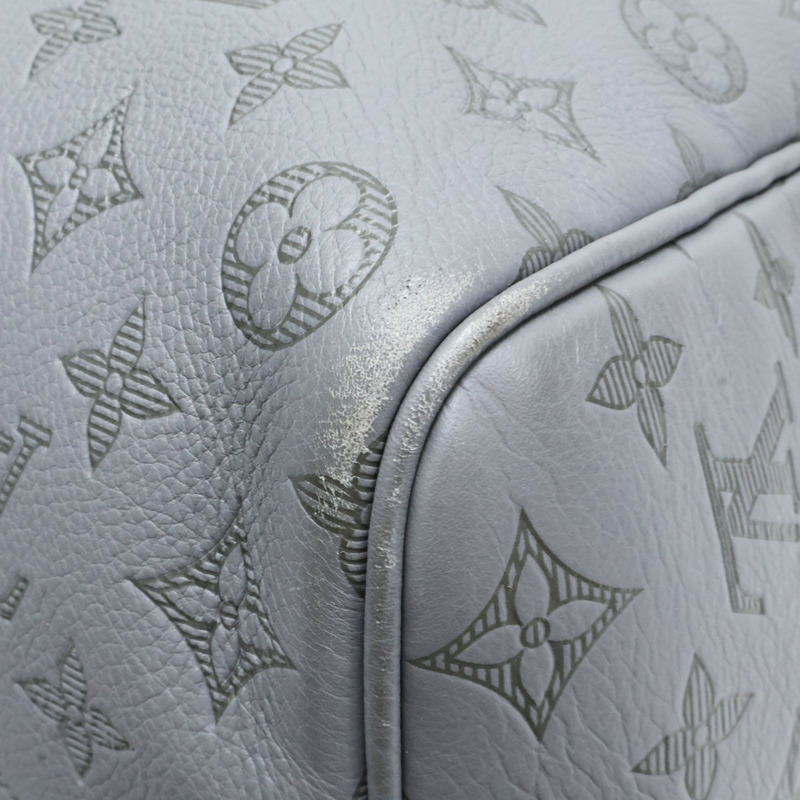 灰色 壓花牛皮 Keepall Bandouliere 50 行李袋 兩用包【LOUIS VUITTON LV 路易威登】 M46117-9