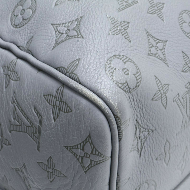 灰色 壓花牛皮 Keepall Bandouliere 50 行李袋 兩用包【LOUIS VUITTON LV 路易威登】 M46117-10