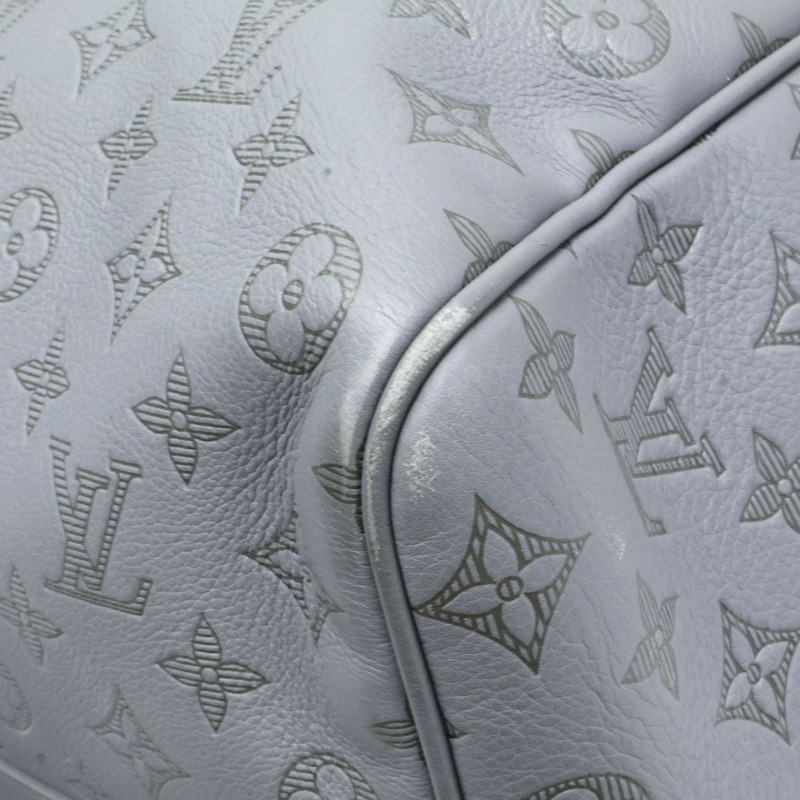 灰色 壓花牛皮 Keepall Bandouliere 50 行李袋 兩用包【LOUIS VUITTON LV 路易威登】 M46117-11