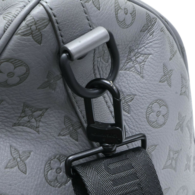 灰色 壓花牛皮 Keepall Bandouliere 50 行李袋 兩用包【LOUIS VUITTON LV 路易威登】 M46117-12