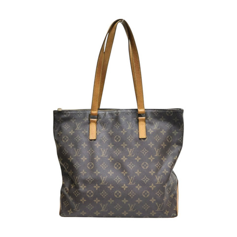 棕色 原花帆布 Cabas Mezzo 肩背包【LOUIS VUITTON LV 路易威登】 M51151
