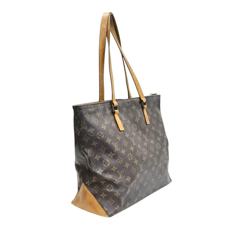 棕色 原花帆布 Cabas Mezzo 肩背包【LOUIS VUITTON LV 路易威登】 M51151-1