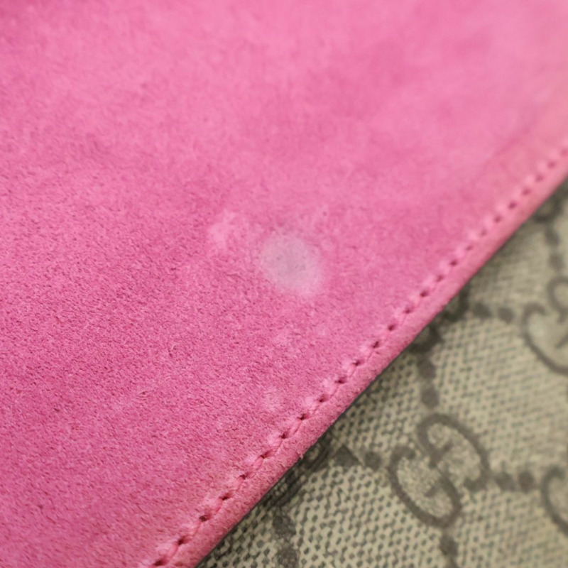 烏木色帆布 粉色麂皮 Dionysus GG Supreme 肩背包【GUCCI 古馳】 421970-4