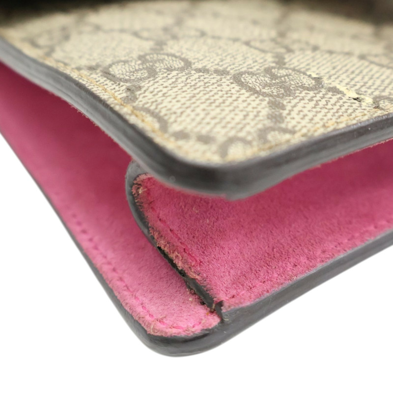 烏木色帆布 粉色麂皮 Dionysus GG Supreme 肩背包【GUCCI 古馳】 421970-10