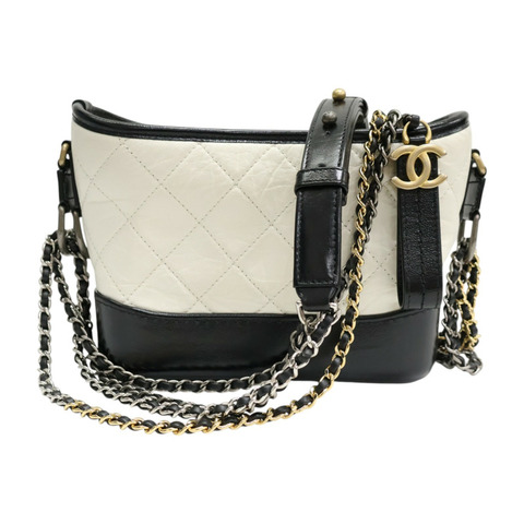 白色 牛皮 mini Gabrielle woc 流浪包 鍊帶 肩背包【CHANEL 香奈兒】 A91810