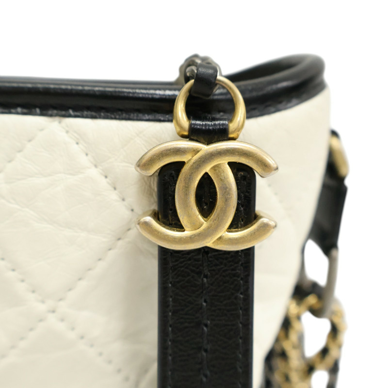 白色 牛皮 mini Gabrielle woc 流浪包 鍊帶 肩背包【CHANEL 香奈兒】 A91810-6