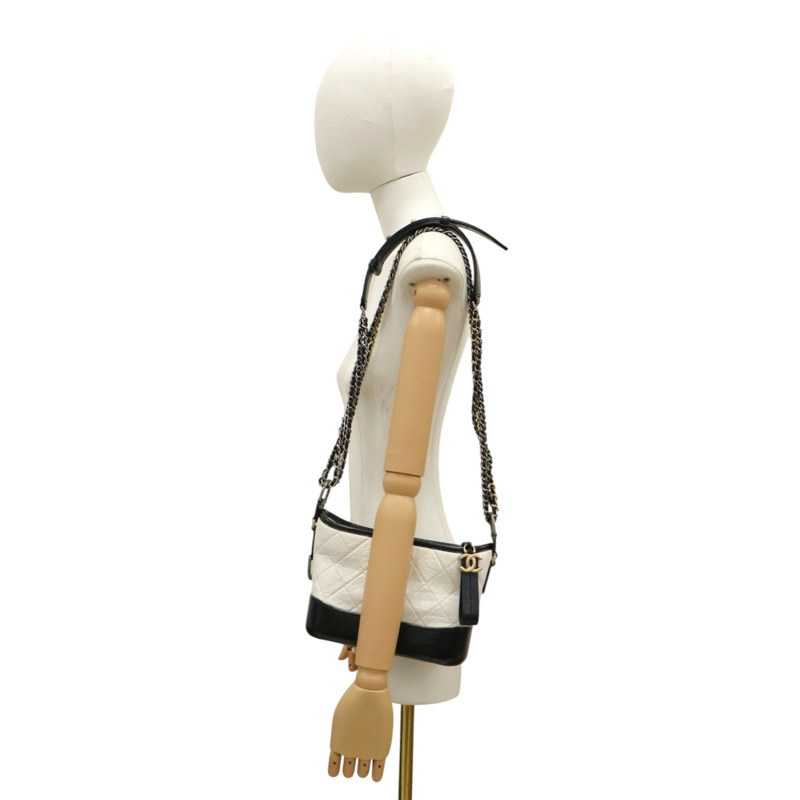 白色 牛皮 mini Gabrielle woc 流浪包 鍊帶 肩背包【CHANEL 香奈兒】 A91810-7