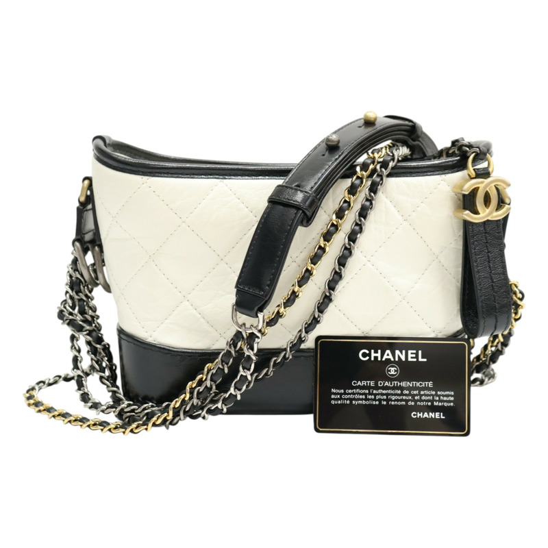 白色 牛皮 mini Gabrielle woc 流浪包 鍊帶 肩背包【CHANEL 香奈兒】 A91810-8