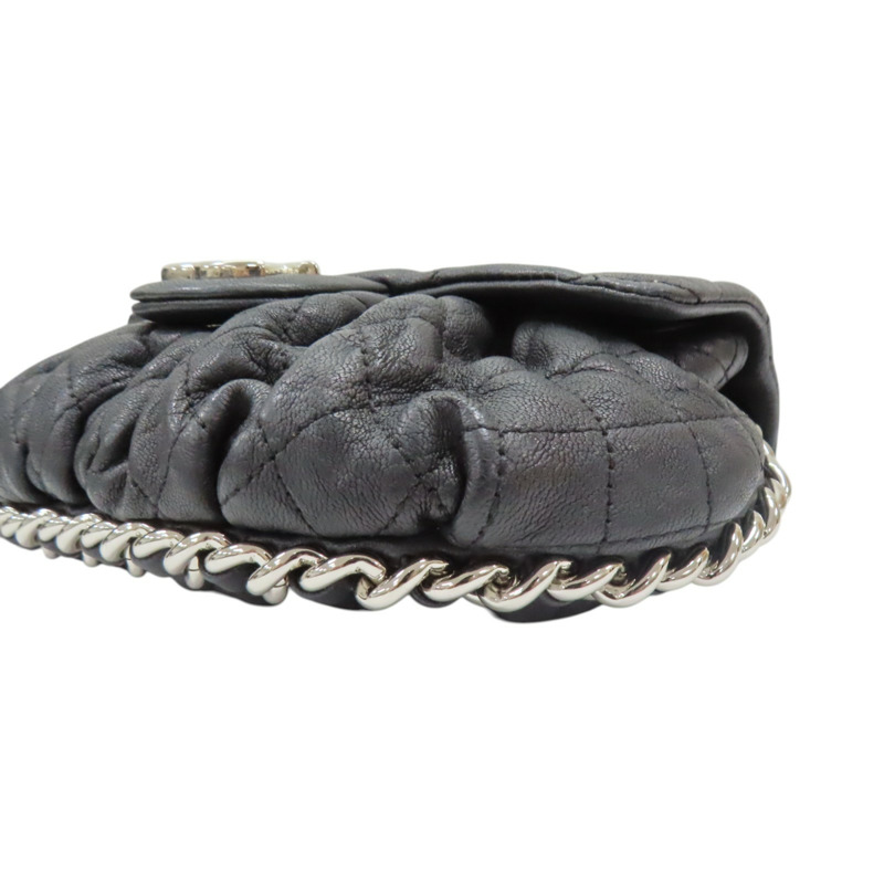 黑色牛皮 Chain Around Flap 鍊帶 肩背包 A49914 無卡【CHANEL 香奈兒】 A49914-9