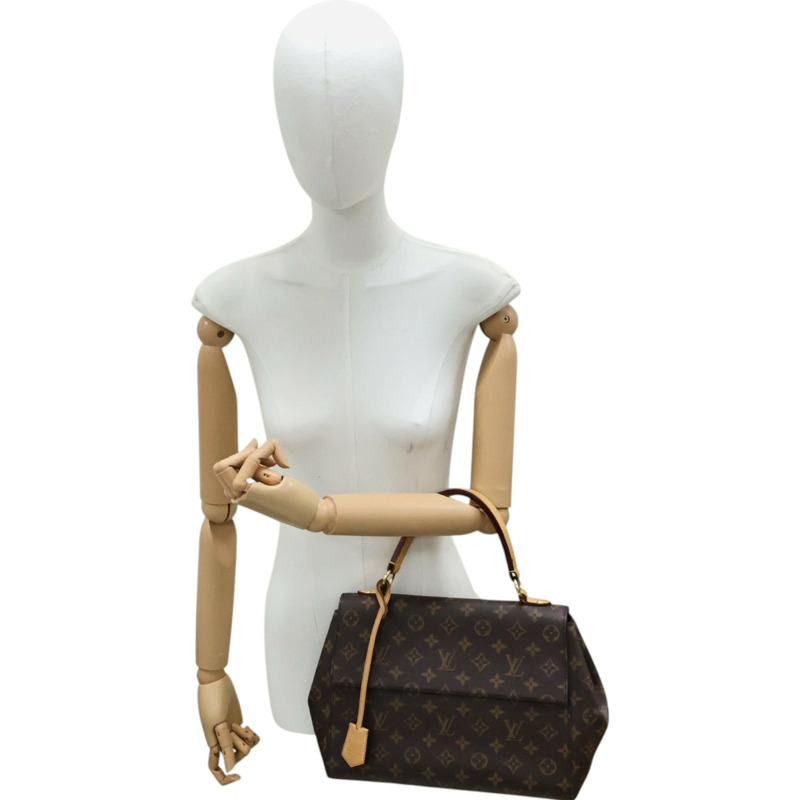 棕色 原花 PVC塗層帆布 Cluny MM 兩用包【LOUIS VUITTON LV 路易威登】 M42735-10