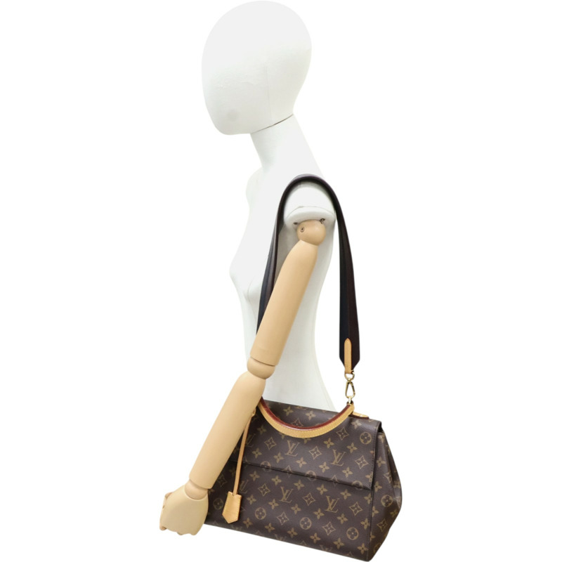 棕色 原花 PVC塗層帆布 Cluny MM 兩用包【LOUIS VUITTON LV 路易威登】 M42735-11
