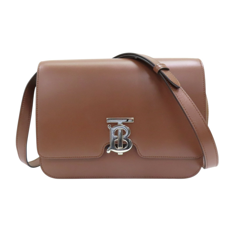 棕色 牛皮 TB 肩背包【BURBERRY 巴寶莉】 8010337-0