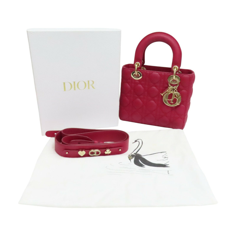 紅色 羊皮 Lady Dior Small 兩用包【Dior 迪奧】-12