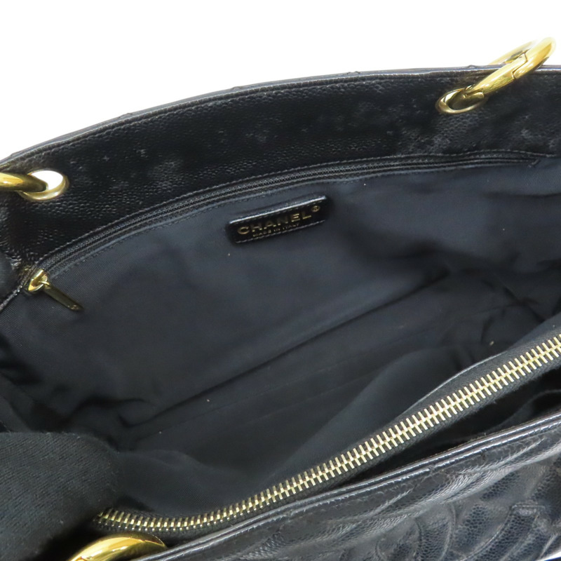 黑色 菱格紋 荔枝牛皮GST 肩背包 金釦 (無卡)【CHANEL 香奈兒】 A50995-2