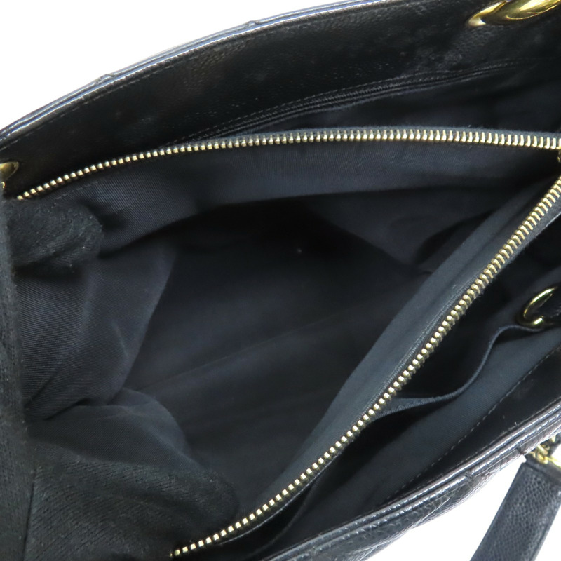 黑色 菱格紋 荔枝牛皮GST 肩背包 金釦 (無卡)【CHANEL 香奈兒】 A50995-4