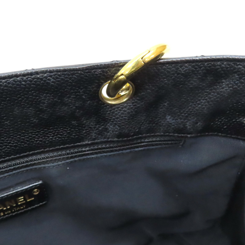 黑色 菱格紋 荔枝牛皮GST 肩背包 金釦 (無卡)【CHANEL 香奈兒】 A50995-13