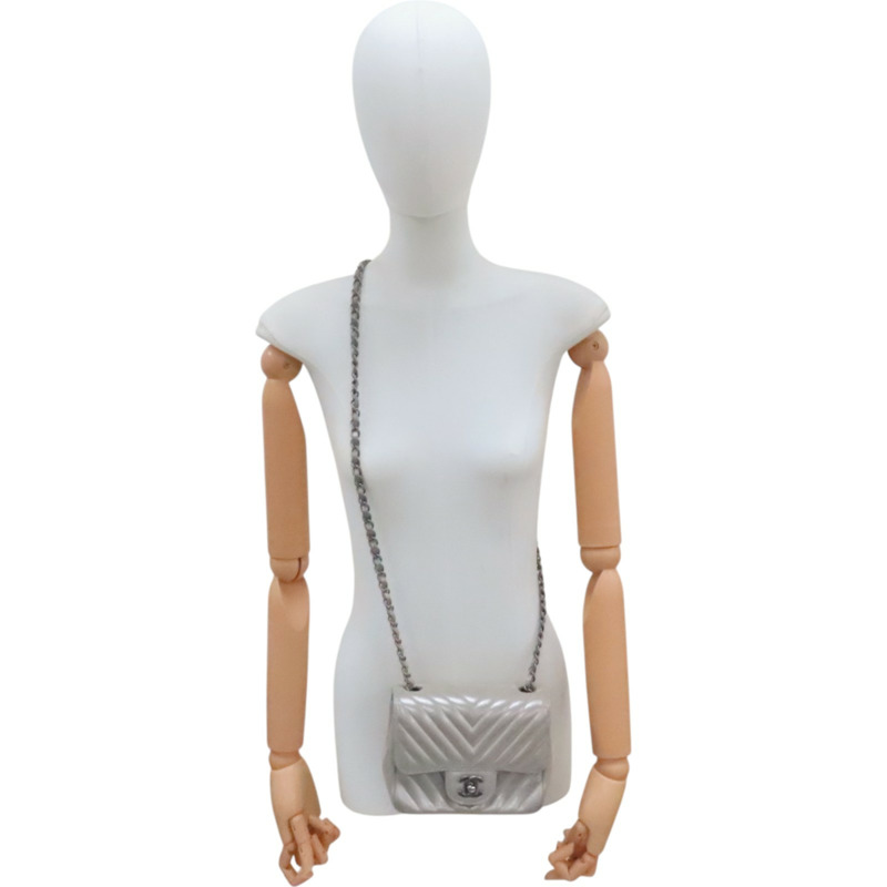 銀色 牛皮 COCO 17 肩背包【CHANEL 香奈兒】 A35200-8