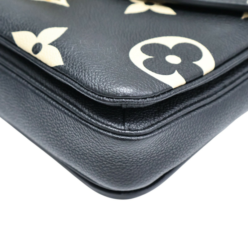 黑色牛皮/ 粉色老花logo Pochette Metis 肩背包【LOUIS VUITTON LV 路易威登】 M45773-12