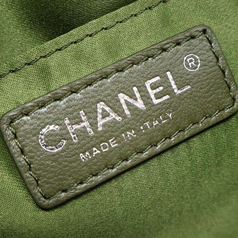 綠色 單寧布 Coco Cuba Charms 腰包 銀釦【CHANEL 香奈兒】 A98617-4