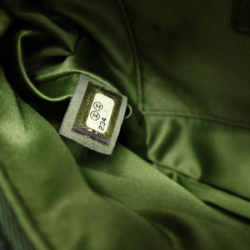 綠色 單寧布 Coco Cuba Charms 腰包 銀釦【CHANEL 香奈兒】 A98617-5