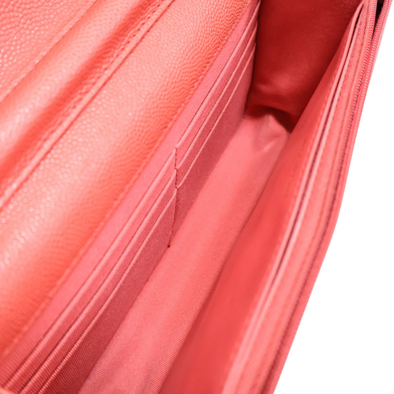 紅色 荔枝紋 牛皮 WOC 肩背包 金釦【CHANEL 香奈兒】 AP0250-2