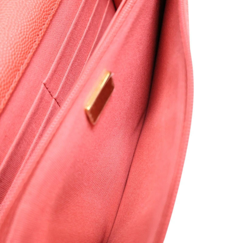 紅色 荔枝紋 牛皮 WOC 肩背包 金釦【CHANEL 香奈兒】 AP0250-4