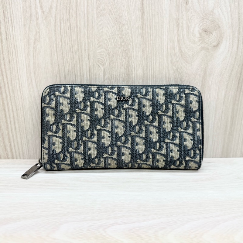 DIOR深藍oblique拉長夾-1