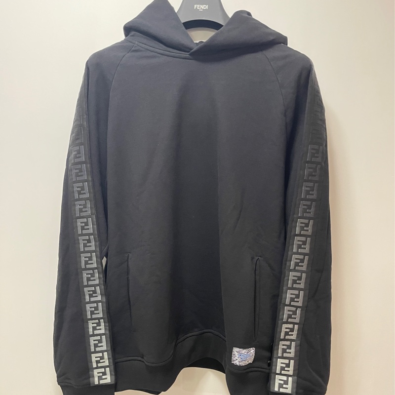Fendi 黑色加絨FF Logo衛衣-0