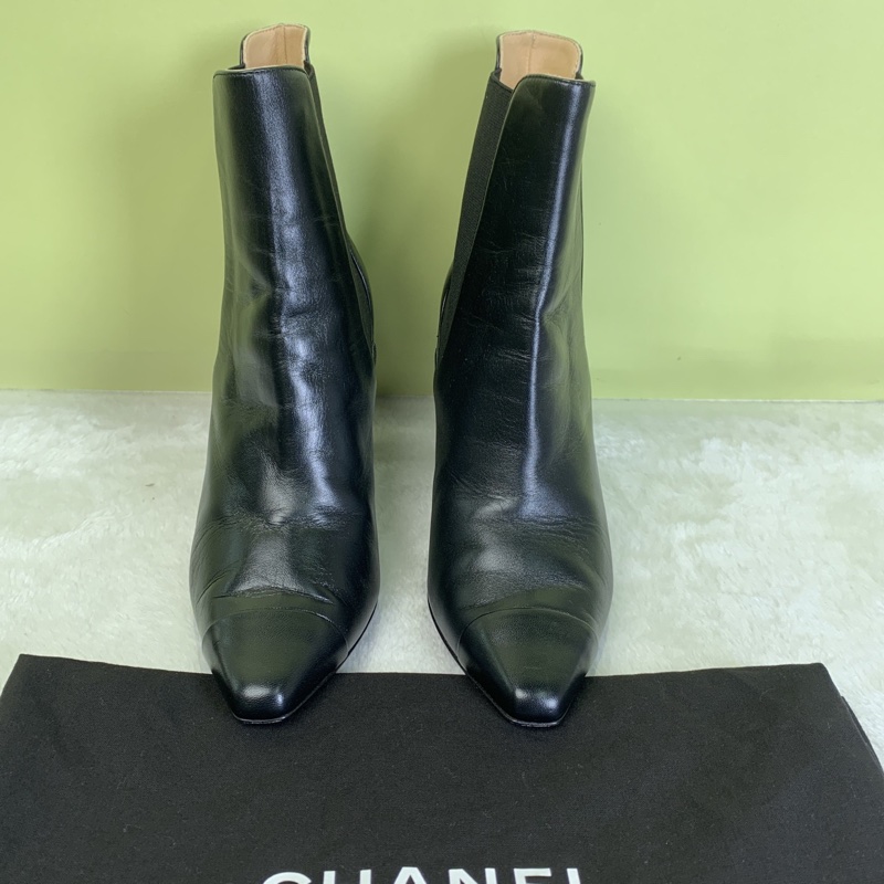 CHANEL香奈兒 黑色高跟靴子 38碼 跟高8.5㎝ 有塵袋-2