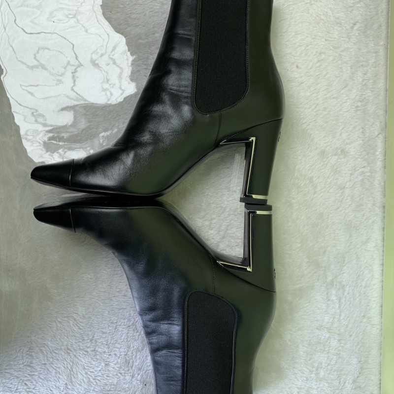 CHANEL香奈兒 黑色高跟靴子 38碼 跟高8.5㎝ 有塵袋-5