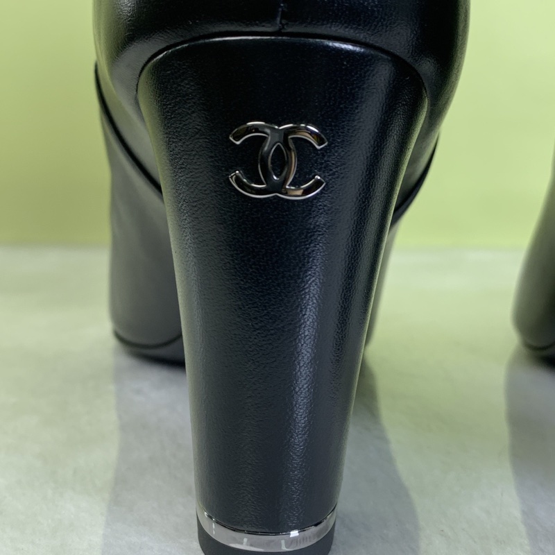 CHANEL香奈兒 黑色高跟靴子 38碼 跟高8.5㎝ 有塵袋-6