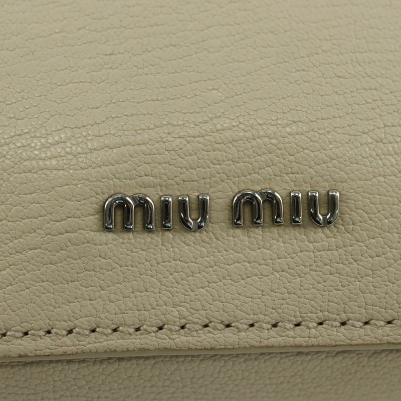 【日本直送】Miu Miu 象牙銀色皮革肩背包 正品 am11214V-19