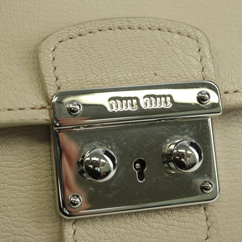【日本直送】Miu Miu 象牙銀色皮革肩背包 正品 am11214V-20