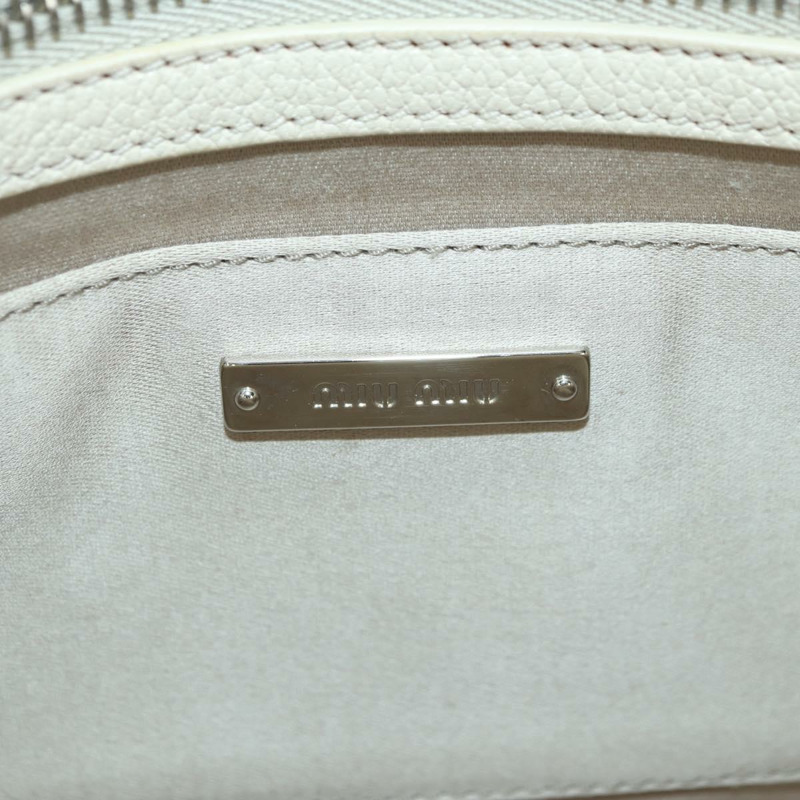 【日本直送】Miu Miu 象牙銀色皮革肩背包 正品 am11214V-23