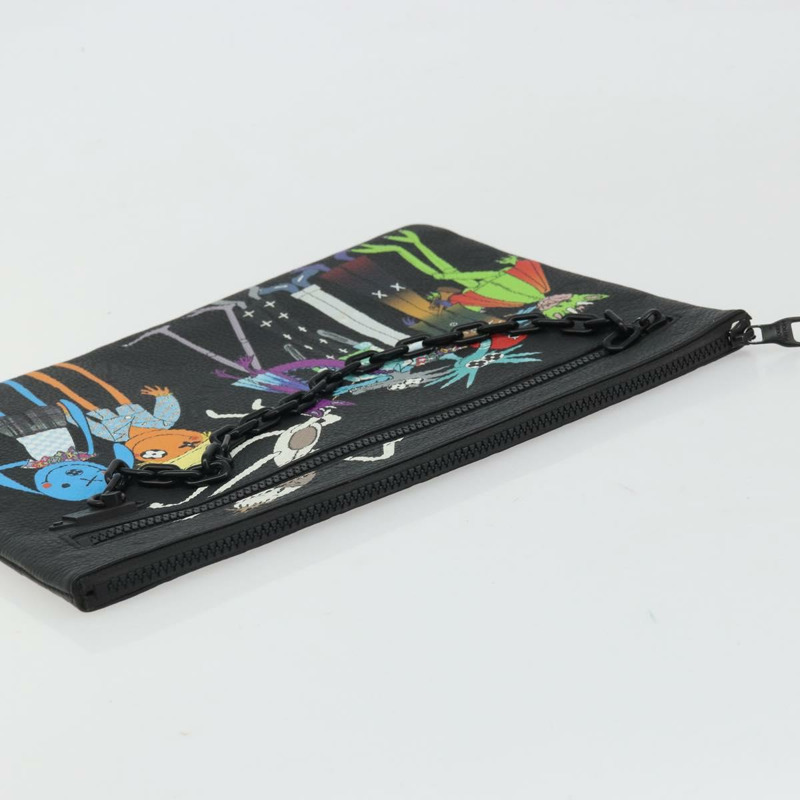 【日本直送】路易威登 Taurillon Clemence LV Friend A4 手拿包 黑色 M80147 正品 YKZ1165SAM-4