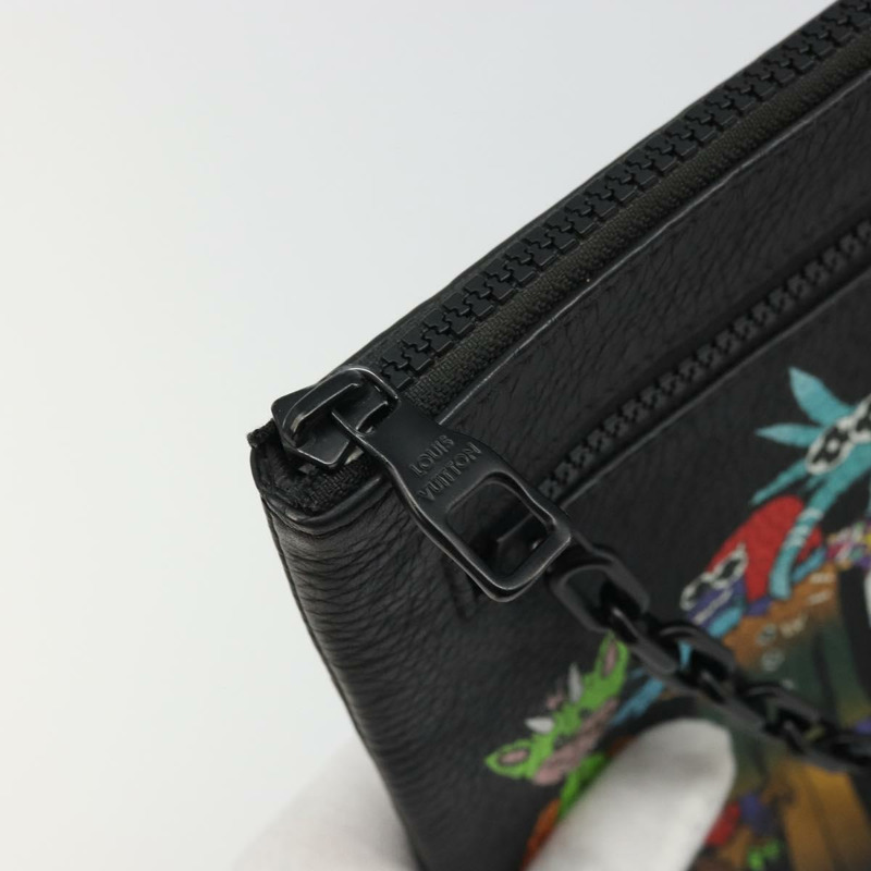 【日本直送】路易威登 Taurillon Clemence LV Friend A4 手拿包 黑色 M80147 正品 YKZ1165SAM-7