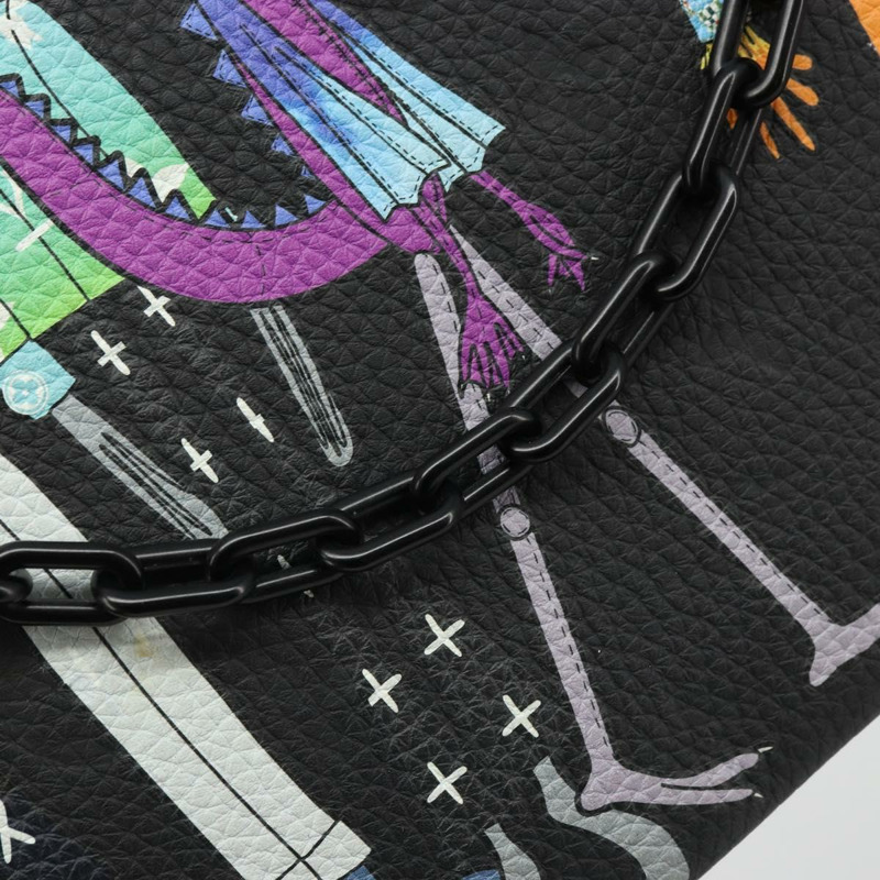 【日本直送】路易威登 Taurillon Clemence LV Friend A4 手拿包 黑色 M80147 正品 YKZ1165SAM-17