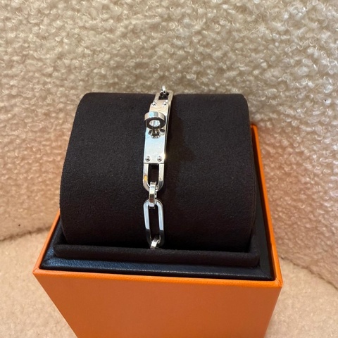 Hermes 925 silver Kelly Chaine bracelet