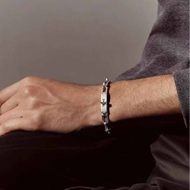 Hermes 925 silver Kelly Chaine bracelet-3