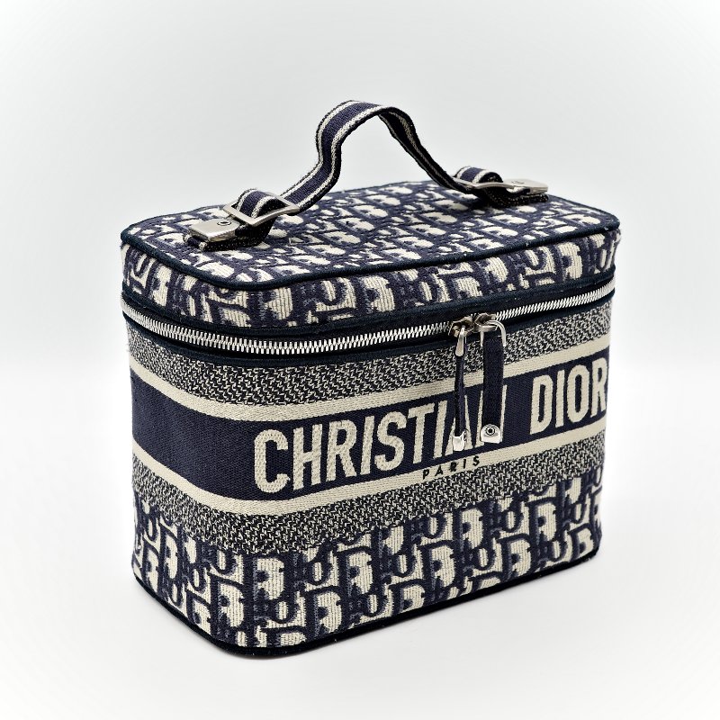 Dior 迪奧 Travel Vanity Case 老花 刺繡帆布 化妝包 手提包-1