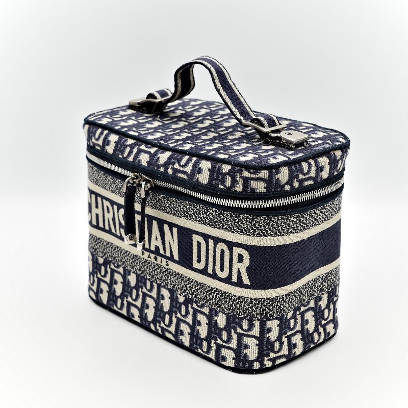 Dior 迪奧 Travel Vanity Case 老花 刺繡帆布 化妝包 手提包-2