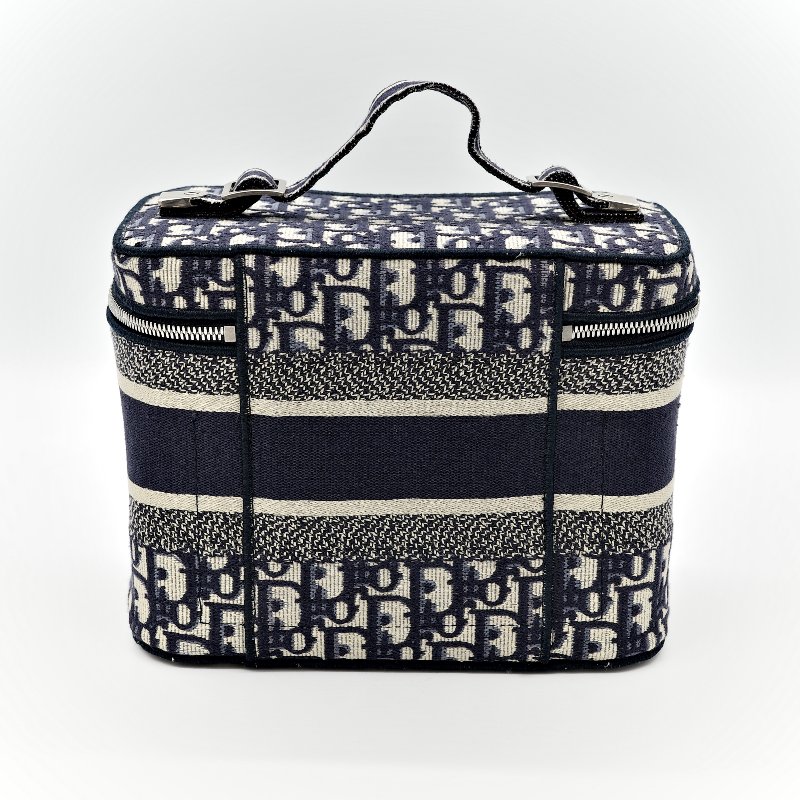 Dior 迪奧 Travel Vanity Case 老花 刺繡帆布 化妝包 手提包-3