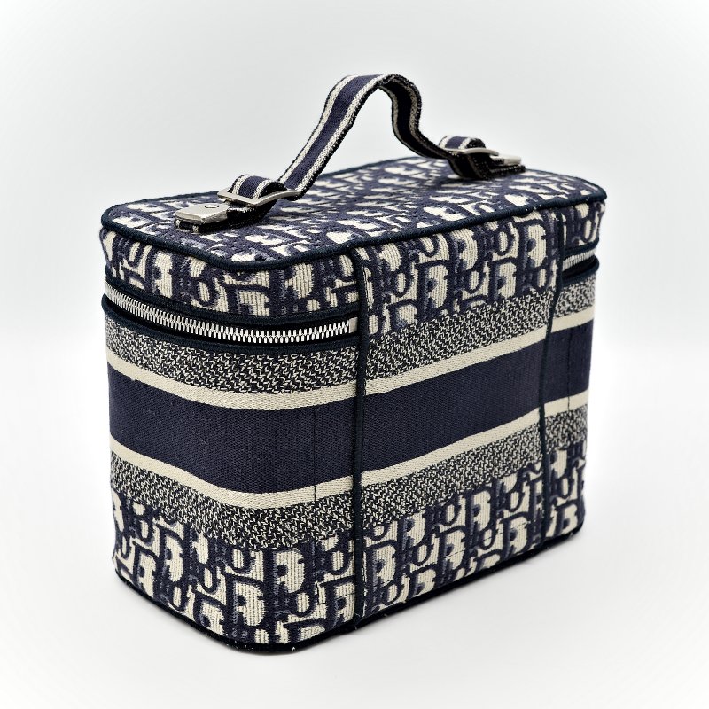 Dior 迪奧 Travel Vanity Case 老花 刺繡帆布 化妝包 手提包-4