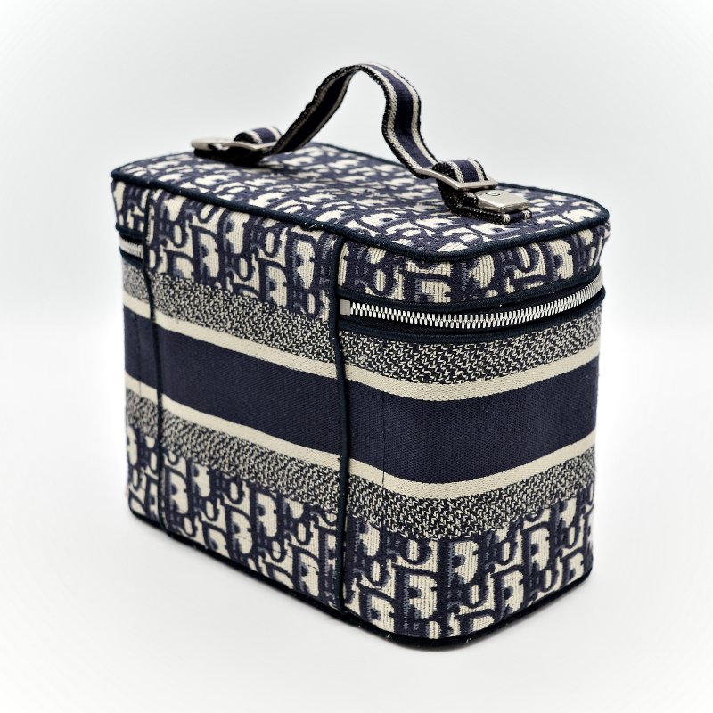 Dior 迪奧 Travel Vanity Case 老花 刺繡帆布 化妝包 手提包-5