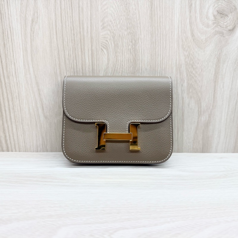Hermes 18大象灰evercolor皮Constance slimH夾-1