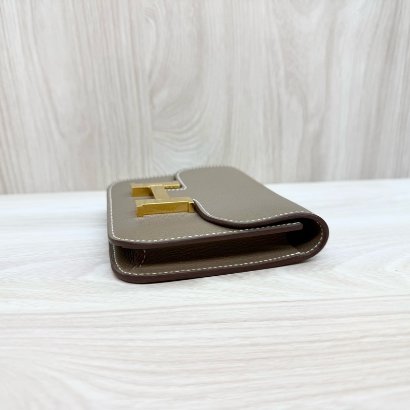 Hermes 18大象灰evercolor皮Constance slimH夾-3