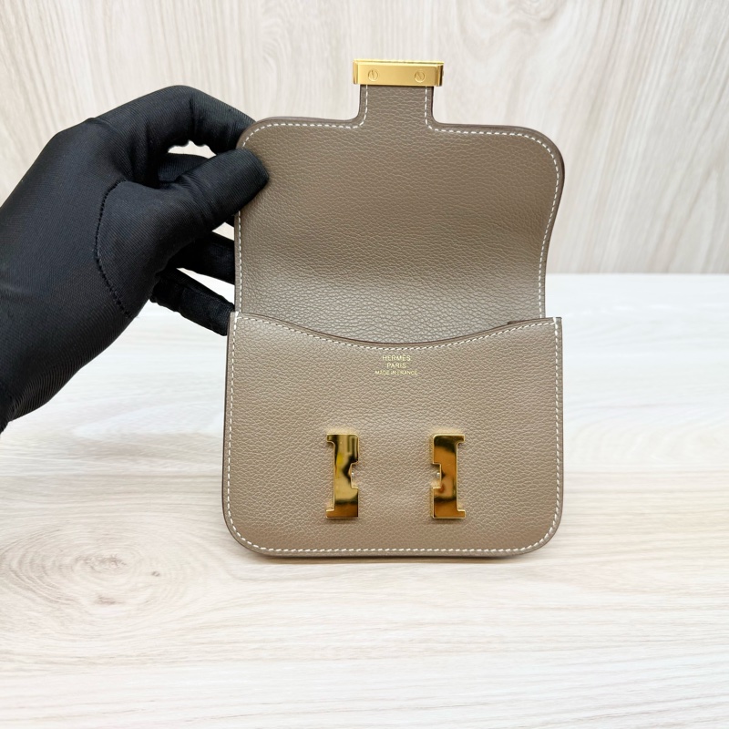 Hermes 18大象灰evercolor皮Constance slimH夾-6