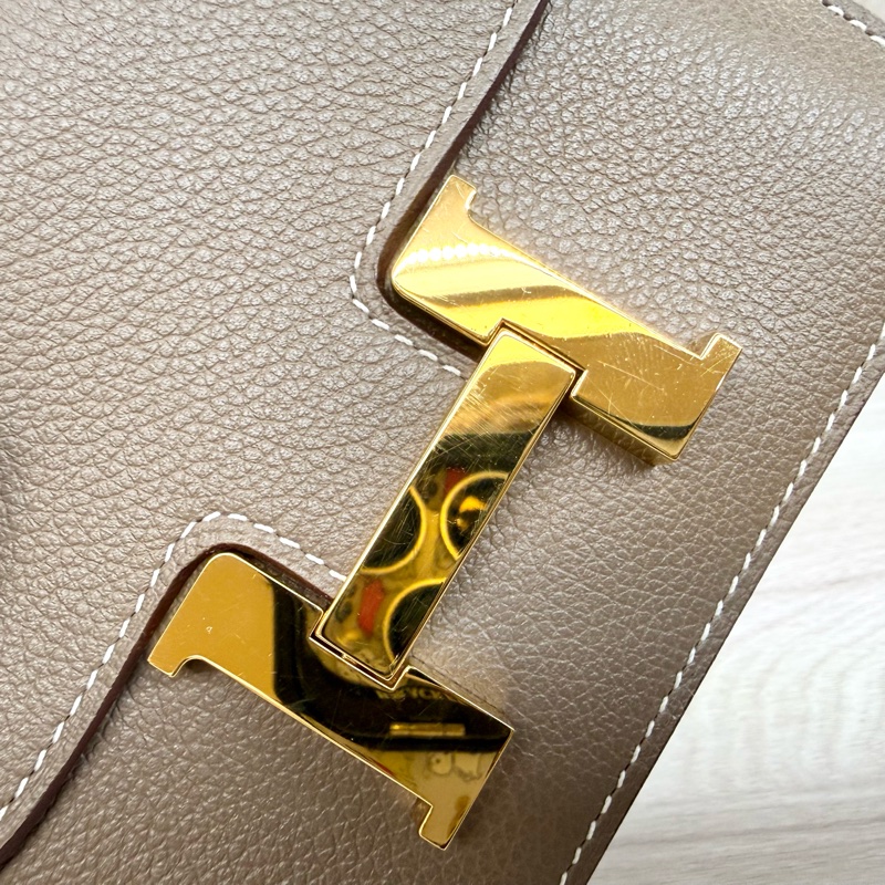 Hermes 18大象灰evercolor皮Constance slimH夾-14